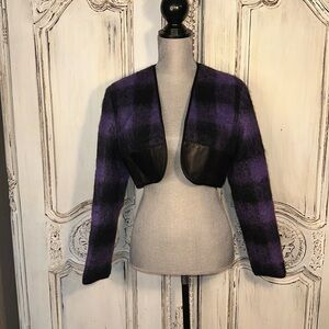 Mr. Beene by Geoffrey Beene Unique Mohair Wool Leather Silk Luxury Bolero S/8